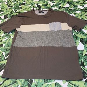 Zara Man Multi-Textured Short-Sleeve Top w/ Pocket Size Medium